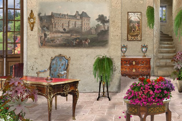 Peinture du chateau de Blois sur le mur du salon